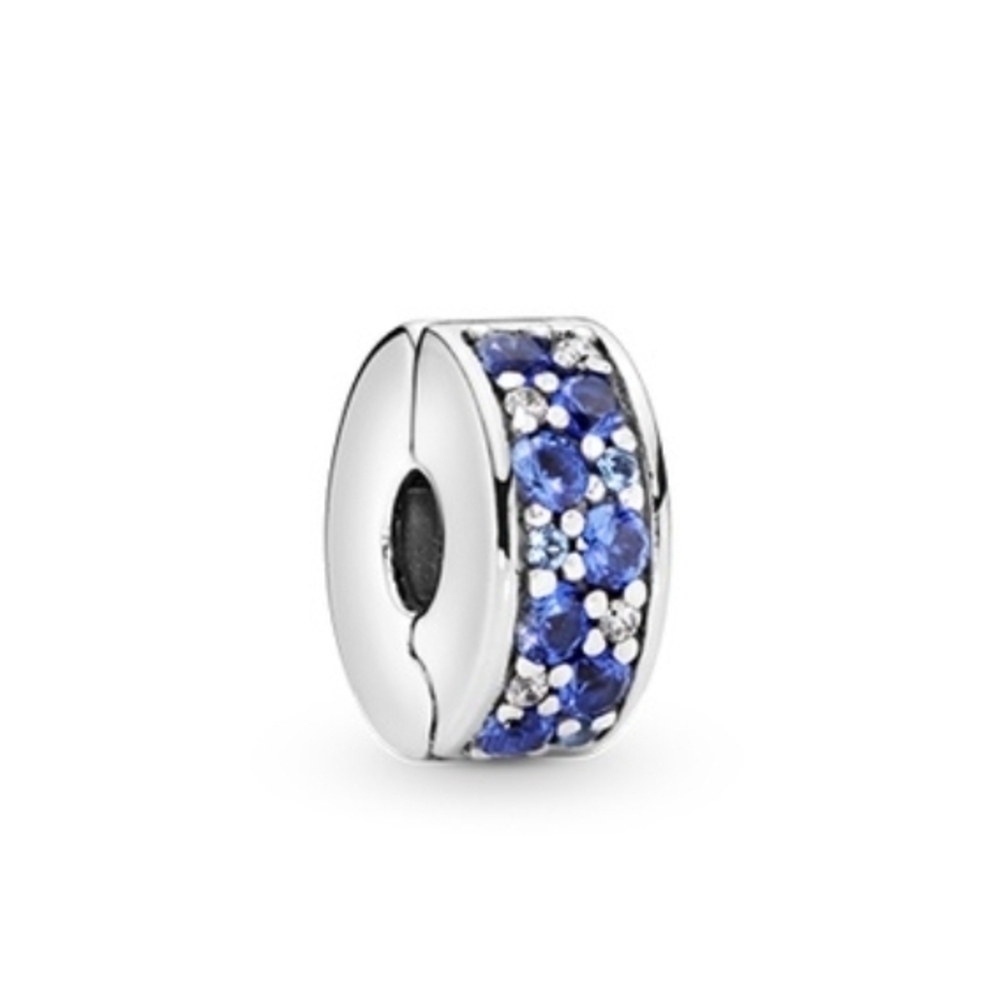 Sparkling Silver and Blue Bracelet Charm